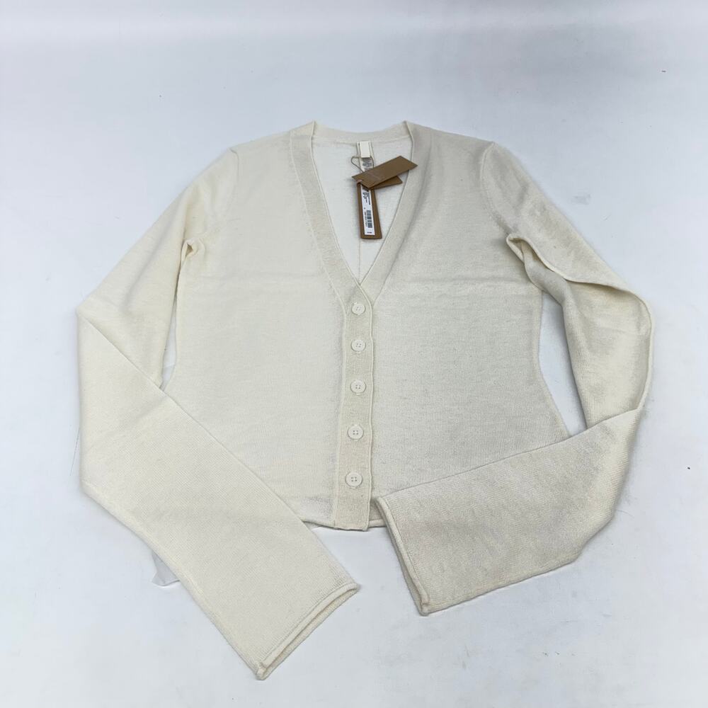 SKIMS Featherweight Cashmere Cardigan Pearl White Size XS New